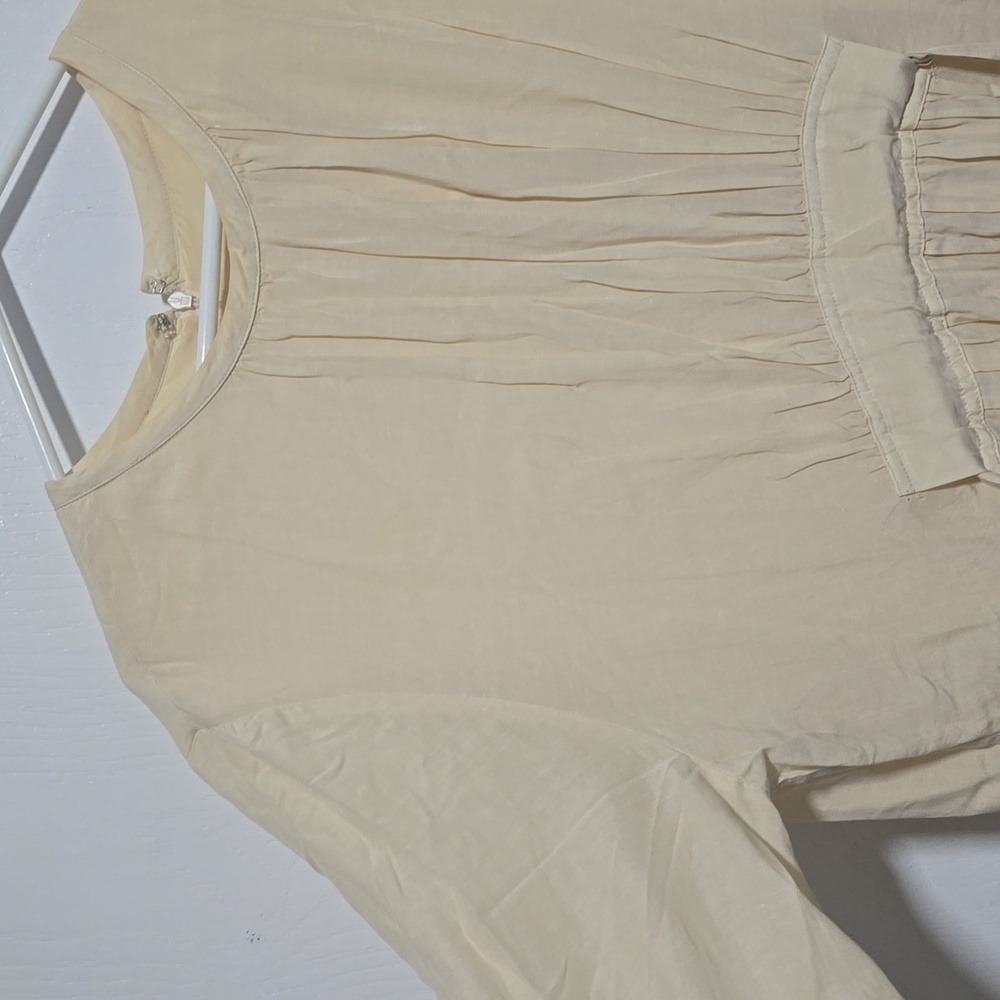 Womens Cream Long Sleeve Maxi Dress Size L